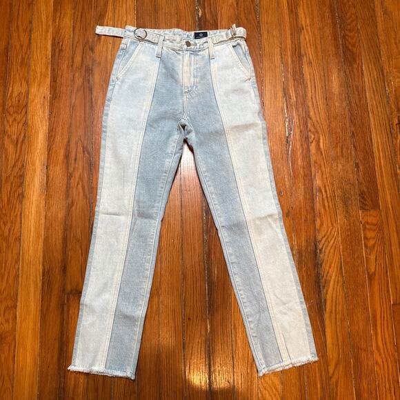 AG Adriano Goldschmied Jeans Two Tone High Rise Straight Crop 25 26x26 Isabelle - Picture 2 of 12